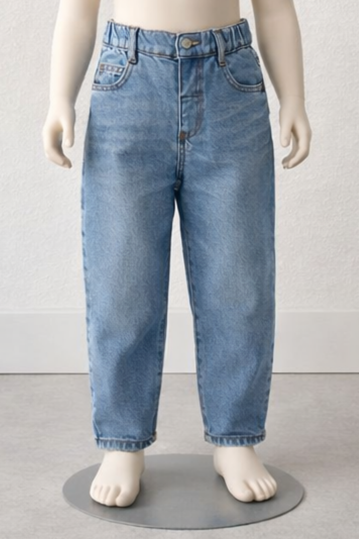 Erkek Çocuk Açık Mavi Bol Kesim Baggy Kot Pantolon