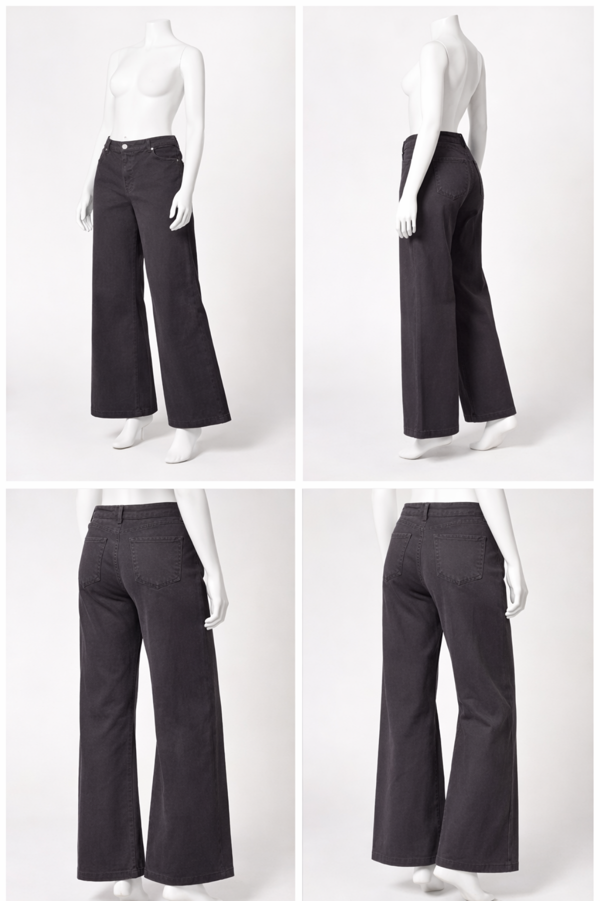 Kadın Wide Leg Kahverengi Kot Pantolon